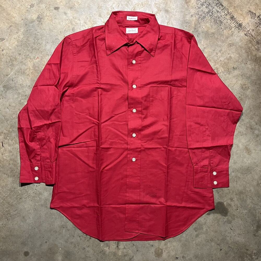 Vintage 60s Gant Red Long Sleeve Button Up Shirt